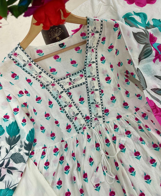 Kalaai Handwork Cotton Printed Kurti With Bottom Dupatta Wholesalers In Delhi
